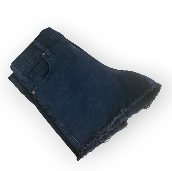 Levi Strauss Black Heritage High Rise Frayed Hem Shorts 6 / 28 - Picture 3 of 8